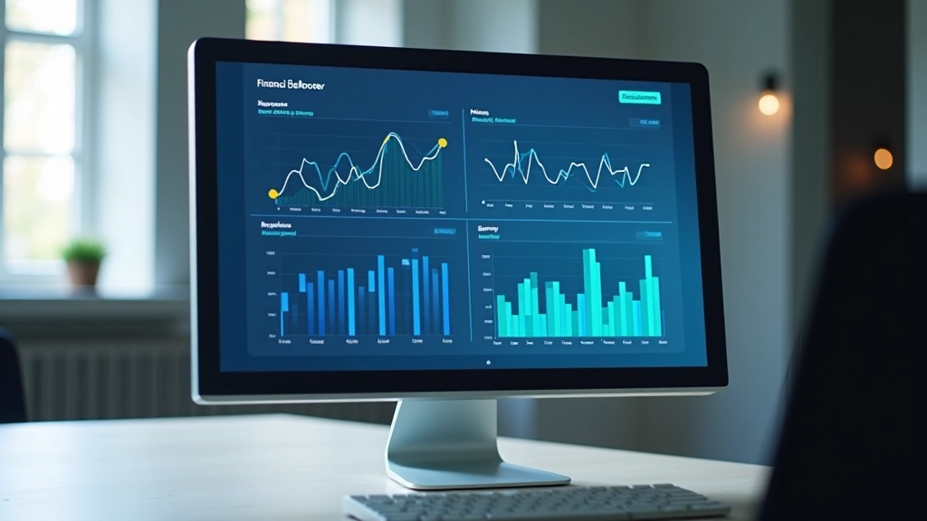 Finanz-Dashboard auf Computer-Monitor mit Echtzeit-Datenvisualisierung und Ausgabentrends